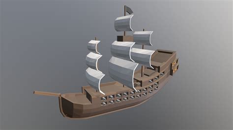 Pirate Ship Low Poly Download Free 3d Model By Ana Vassallo