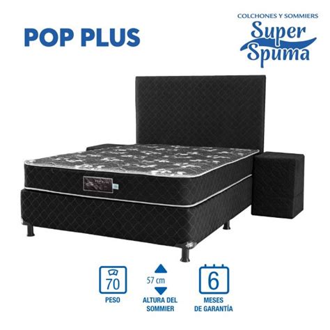 Somier Superspuma Pop Plus Juego Completo 140x190