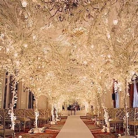 White Trees With Lights With Images Wedding Themes Winter Winter