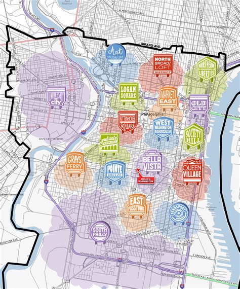 A Map Highlighting The Diverse And Distinct Neighborhoods Of Center