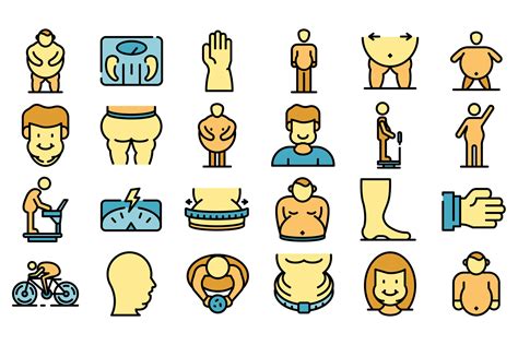 Overweight Icons Vector Flat By Ylivdesign