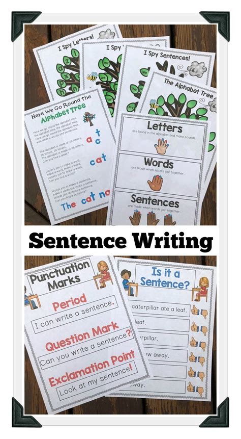 Sentence Writing Worksheet With Four Different Pictures And Text On The