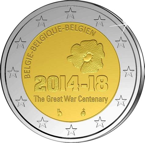 2 Euro Coin 100 Years After The Beginning Of The First World War