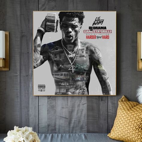 Lil Baby Harder Than Hard Album Cover Music Poster Canvas Wall Etsy