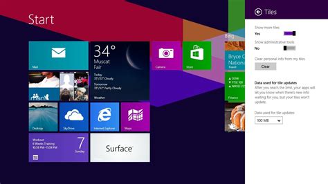4 Row Start Screen Option In Windows 81 Surface