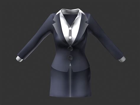 Female Uniform Suit Dress 3d Model 3ds Maxcollada Files Free Download