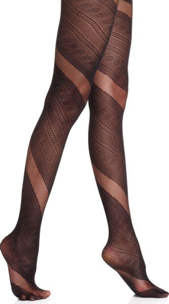 Jessica Simpson Wrap Lace Sheer Tights In Black Lyst