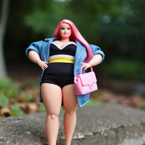 Obese Bbw Adult Plastic Doll Pink Plastic Hair Barbie Openart