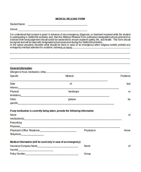 medical records release form template resume examples