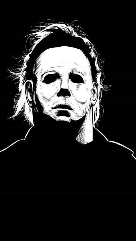 Download Michael Myers Black And White Wallpaper