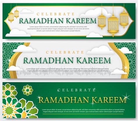 Set Of Ramadhan Banner In 2020 Banner Template Banner Template