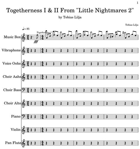 Togetherness I And Ii From Little Nightmares 2 Sheet Music For Music