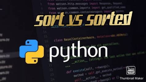 Sort Vs Sorted In Python Youtube