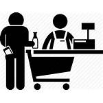 Icon Cashier Counter Grocery Clipart Buying Supermarket