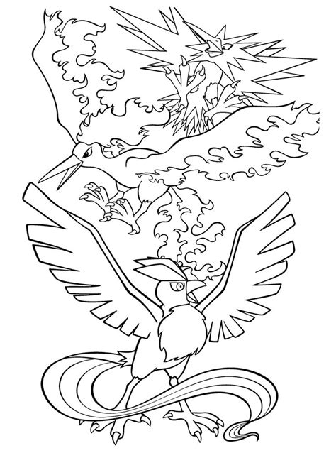 It was also one of the favorite cartoons here we have provided legendary pokemon coloring pages printable, ash and pikachu, pokemon coloring sheets, pokemon charizard. Legendary Bird Pokemon Coloring Pages Gallery (With images ...