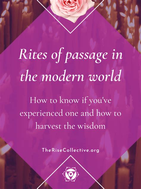 Rites Of Passage In The Modern World Wisdom Life Transitions Personal Growth Books