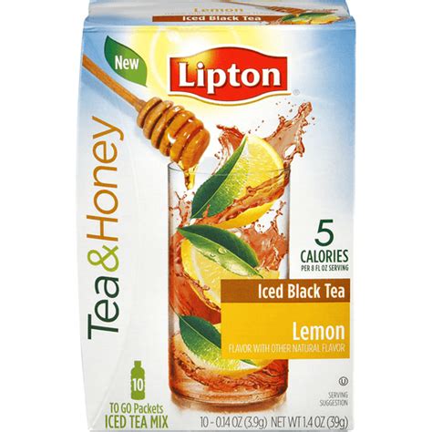 Lipton Tea And Honey Lemon Iced Black Tea To Go Packets Black Foodtown