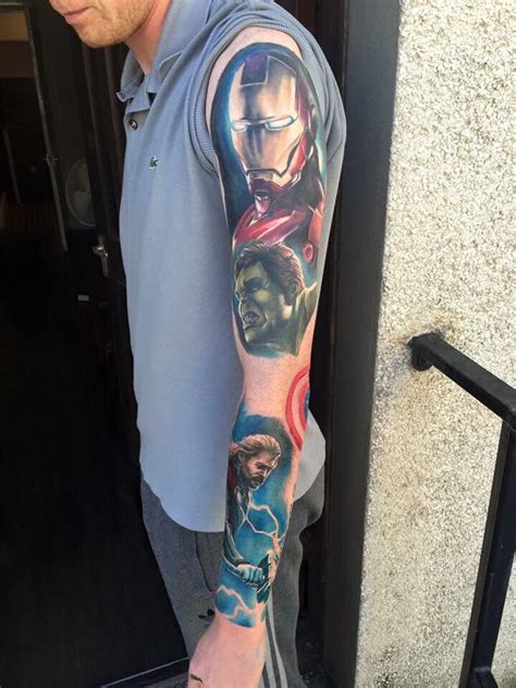 An Overlook Of My Marvel Avengers Sleeve Marvel Tattoo Sleeve Dc