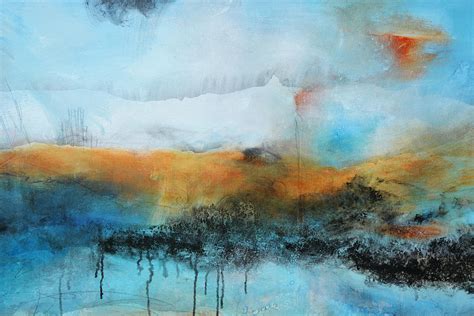 Abstract Landscape Sea And Mountains Painting By Andrada