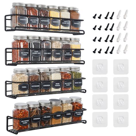 Buy Ultimate Hostess Spice Rack Wall 4 Tier Space Saving Wall Spice