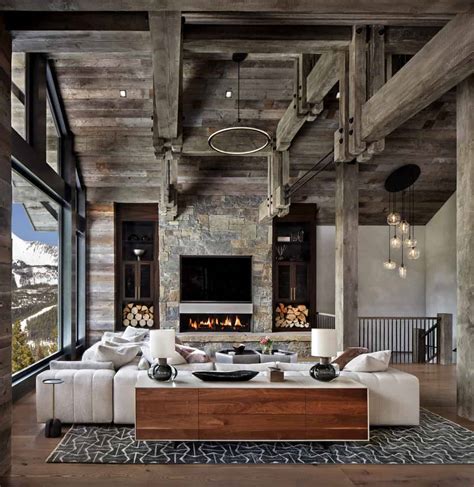 18 Outstanding Rustic Living Room Ideas That Have Cozy Fireplaces