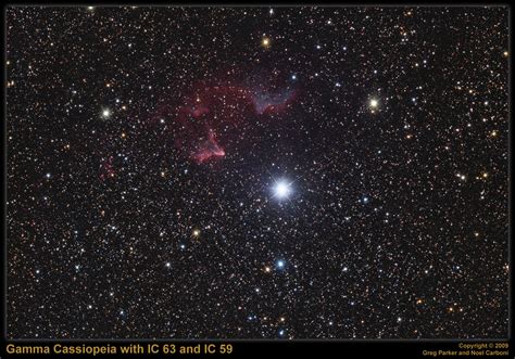 As Nebulosas Ic 59 E Ic 63 Na Constelação Da Cassiopeia