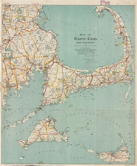 Vintage Map Of Cape Cod 1917 Poster By Bravuramedia Cape Cod Map