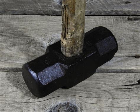 Vintage Sledge Hammer Warwood Tool 482 Carbon Steel Wooden Handle