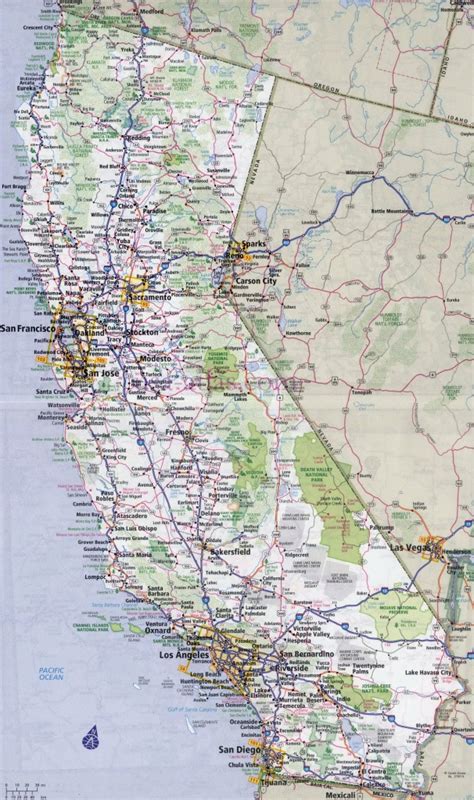 laminated map large detailed administrative map of ca
