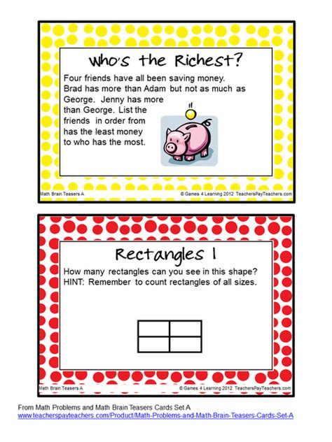 Math Brain Teasers For Kids With Answers Riddles Time