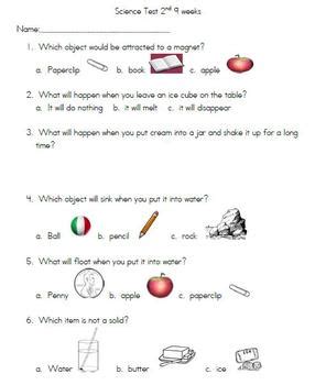 We have fun activities to add to your science lessons. 1st Grade Science Test by ChristyKTN | Teachers Pay Teachers