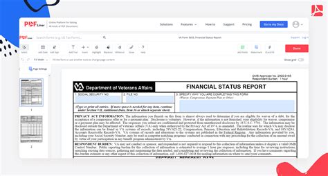 Fillable Va Form 5655 Financial Status Report Pdfliner