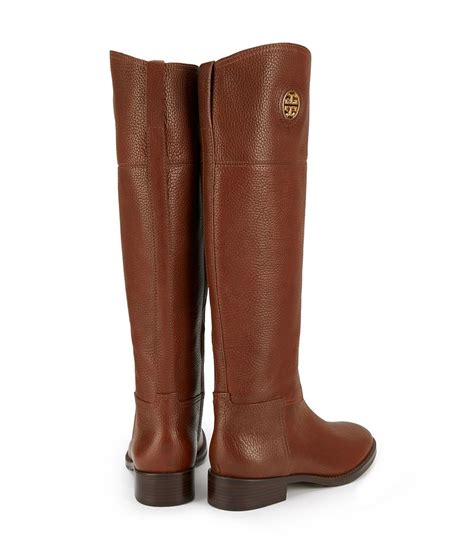 Lyst Tory Burch Junction Riding Boot Extended Calf In Brown