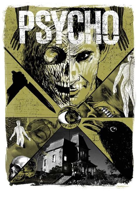 Psycho 1960 Art Poster Film Posters Art Horror Movie Posters Cinema