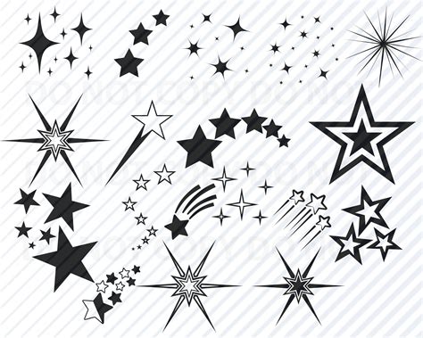 Stars Svg File Vector Images Silhouette Star Elements Svg Etsy Star