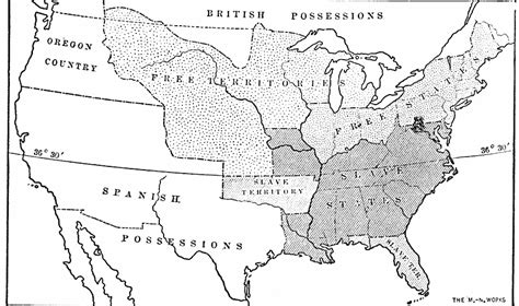 Slave And Free Areas After The Missouri Compromise