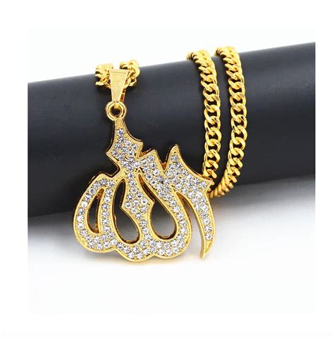 Allah Chain Muslim Allah Pendant Necklace Islamic Jewelry Twist Rope C