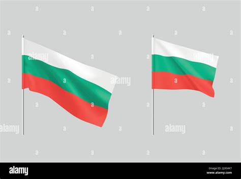 Flags Bulgarian Set Of National Realistic Flags Bulgaria Vector Stock