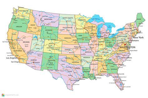 Mapa De Usa Por Estados Y Capitales Art Puke
