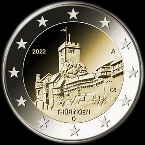 Allemagne 2022 Thuringe Château De Wartburg 2 Euro Commémorative