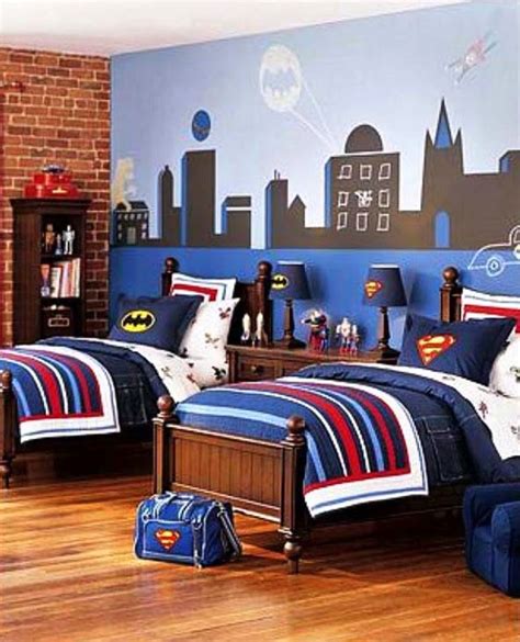 Explore our ideas on decorating your children's room, including wallpaper. Themed Kids Bedroom Design Superhero ~ NUNUDESIGN