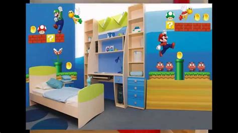 Mario, luigi and princess toadstool are living in dinosaur land and have a cute always hungry dinosaur named yoshi as a pet and a caveman child as a friend. Super mario bedroom decorations ideas - YouTube