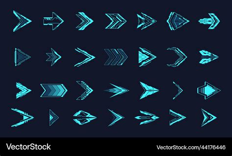 Hud Arrows Hologram Sci Fi Arrow Or Futuristic Vector Image