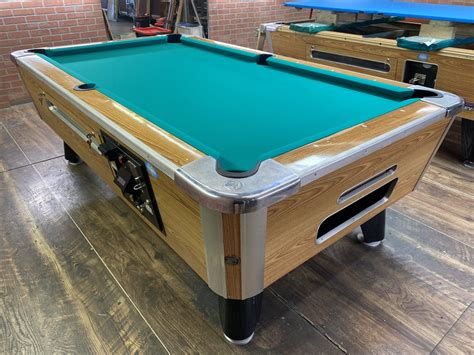 7′ Valley Light Oak Used Coin Operated Pool Table Used Coin Operated