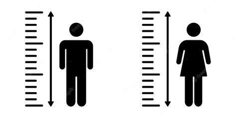 Premium Vector Height Man Vector Icon Scale Tall Human Size Person