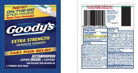 Goodys Extra Strength Acetaminophen Aspirin And Caffeine Powder