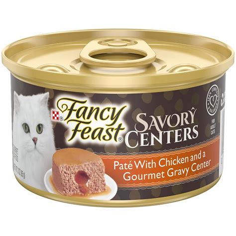 Fancy feast creates gourmet flavours to offer a range of cat food that will delight your cat. Fancy Feast Savory Centers Chicken Canned Cat Food, 3-oz ...