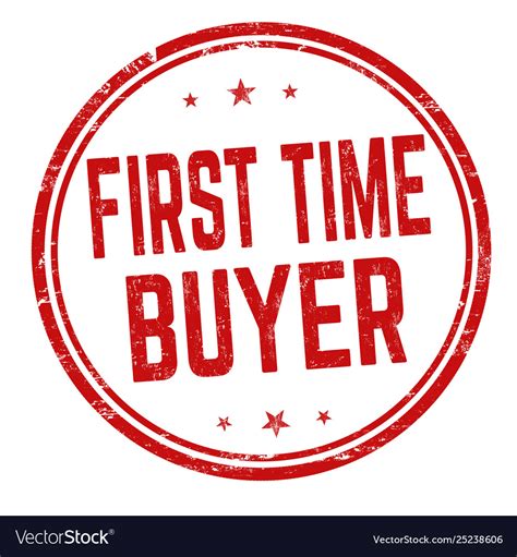 first time buyer sign or stamp royalty free vector image