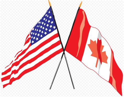 Hd United States And Canadian Flags Illustration Png Citypng