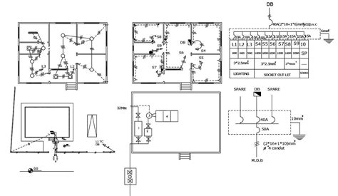 2 Bhk House Electrical Layout Drawing Cadbull